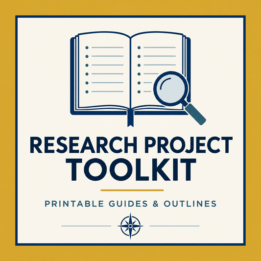 Research Project Toolkit | Printable Research Guides & Outlines - The Village Compass